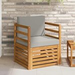 vidaXL Canapé d’extérieur Bois d'acacia massif et polyester Naturel
