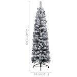 vidaXL Sapin de Noël mince pré-éclairé flocon de neige vert 120 cm PVC