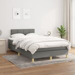 vidaXL Sommier à lattes de lit avec matelas gris foncé 120x190cm tissu