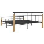 vidaXL Cadre de lit sans matelas métal bois de chêne massif 180x200 cm