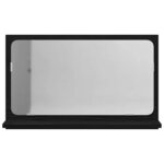vidaXL Étagère Miroir Chêne noir 60 x 10 5 x 37 cm Bois d'ingénierie