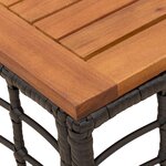 vidaXL Table de Jardin Noir et naturel 55 x 55 x 37 cm
