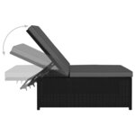 Vidaxl chaises longues 2 pièces avec table résine tressée noir