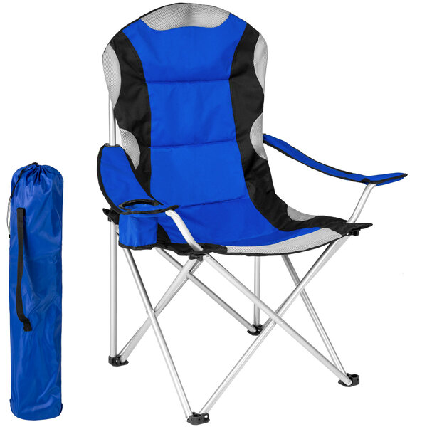 Tectake Chaise pliante avec rembourrage - bleu