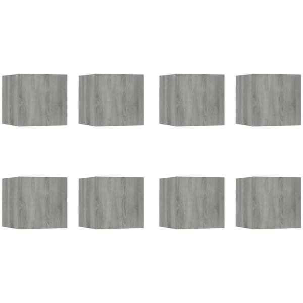 vidaXL Meubles TV muraux 8 Pièces Sonoma gris 30 5x30x30 cm