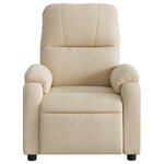 vidaXL Fauteuil inclinable crème tissu microfibre