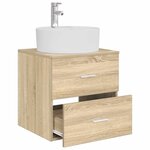 vidaXL Vanité de lavabo mural Chêne Sonoma 49 5 x 44 5 x 65 cm