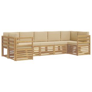 vidaXL Ensemble de canapé d'angle 7 Pièces Blanc et Beige
