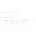vidaXL Cadre de lit métal avec tête de lit blanc 180x200 cm