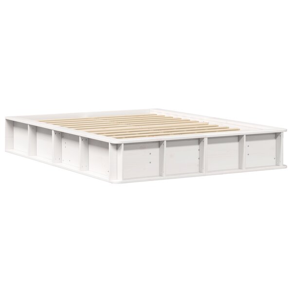 vidaXL Cadre de lit avec stockage Blanc 140 x 190 cm bois