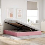 vidaXL Cadre de lit ottoman avec stockage Rose 160 x 200 cm Velours