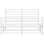 vidaXL Cadre de lit métal sans matelas et pied de lit blanc 120x200 cm