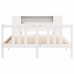 vidaXL Lit bibliothèque sans matelas blanc 160x200 cm bois pin massif