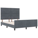 Lit vidaXL Gris foncé 140x200 cm en Velours