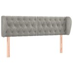 vidaXL Tête de lit avec oreilles Gris clair 163x23x78/88 cm Velours