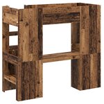 vidaXL Cadre de lit superposé avec bureau Bois ancien 75 x 190 cm