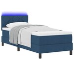 vidaXL Lit à ressorts avec matelas Bleu 80 x 200 cm tissu