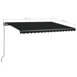 vidaXL Auvent automatique capteur de vent et LED 400x300 cm Anthracite
