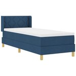 vidaXL Lit à Ressorts avec matelas Bleu 80 x 200 cm tissu