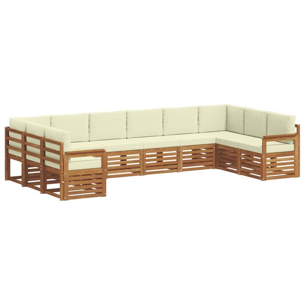 vidaXL Ensemble de canapés d'extérieur 10 pc Naturel et Crème