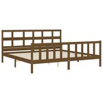 vidaXL Cadre de lit avec tête de lit marron miel 200x200cm bois massif