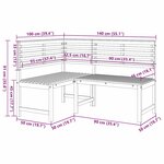 vidaXL Ensemble de banc de jardin 3 Pièces Marron Bois d'acacia massif