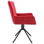 vidaXL Chaises pivotantes à manger lot de 2 Rouge bordeaux Velours