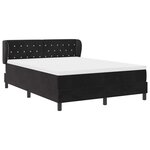 vidaXL Lit à ressorts avec matelas Noir 140 x 200 cm Velours