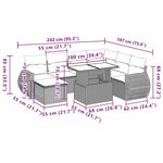 vidaXL Salon de jardin 8 Pièces avec coussins gris clair résine tressée