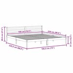 vidaXL Cadre de lit Marron 220 x 180 cm Bois massif en pin