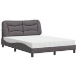 vidaXL Lit avec matelas Hvar gris 120x200 cm similicuir