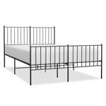 vidaXL Cadre de lit métal sans matelas avec pied de lit noir 120x190cm