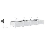 vidaXL Pots de jardin Blanc 160 x 40 x 22 cm Acier