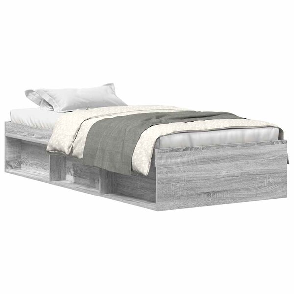 vidaXL Cadre de lit sans matelas sonoma gris 90x200 cm