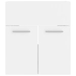 vidaXL Armoire d'évier avec lavabo intégré Blanc Bois d'ingénierie