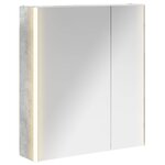 vidaXL Armoire Miroir de Salle de Bain Gris béton 63 5 x 15 5 x 70 cm