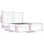 vidaXL Cadre de lit Gris Bois de pin massif 200x200 cm