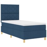 vidaXL Lit à ressorts avec Matelas & LED Bleu 100x200 cm Tissu