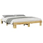 vidaXL Cadre de lit sans matelas 180x200 cm Bois massif Chêne