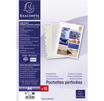 Sachet De 10 Pochettes Perforées - Pvc Lisse - A4 - Cristal - X 10 - Exacompta