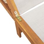 vidaXL Chaises longues lot de 2 gris bois acacia solide et textilène