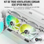CORSAIR Ventilateur SP Series - White SP120 RGB ELITE - 120mm RGB LED Fan with AirGuide -Triple Pack Lighting Node (CO-9050137-WW)