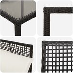 Ensemble de Salle à Manger de Jardin 7 pièces avec Coussins en Poly Rattan Noir