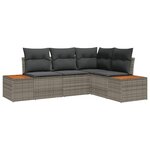 vidaXL Ensemble de canapé de jardin 4 Pièces Gris 209 x 154 x 85 cm