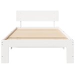 vidaXL Cadre de lit avec tête de lit Blanc 90 x 200 cm Pin massif