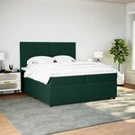 vidaXL Sommier à lattes de lit et matelas Vert foncé 200x200cm Velours