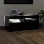 vidaXL Meuble TV avec lumières LED noir 90x35x40 cm