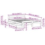 vidaXL Cadre de lit sans matelas blanc 160x200 cm bois de pin massif