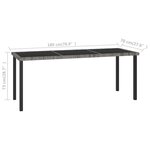 vidaXL Table à dîner de jardin Gris 180x70x73 cm Résine tressée
