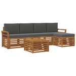 vidaXL Ensemble de canapés d'extérieur 6 Pièces Naturel et Anthracite